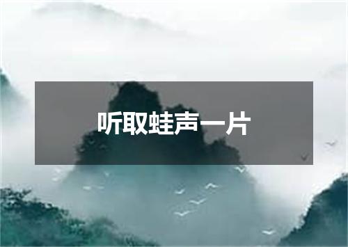 听取蛙声一片