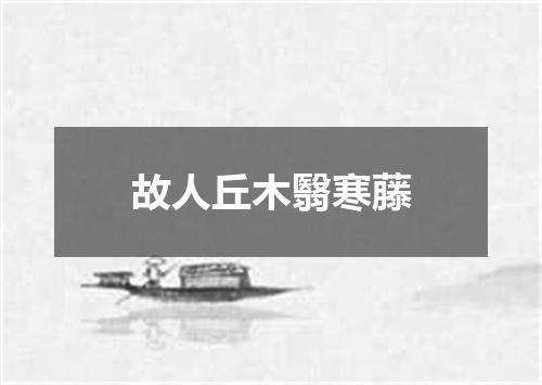 故人丘木翳寒藤