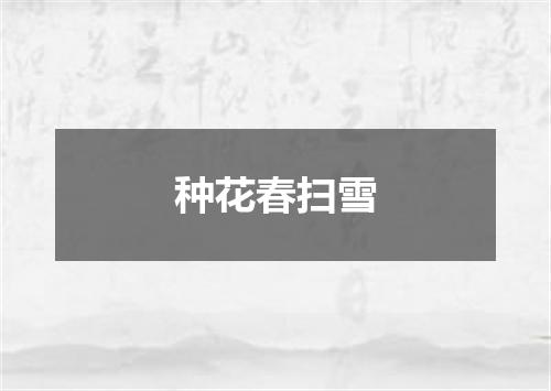 种花春扫雪