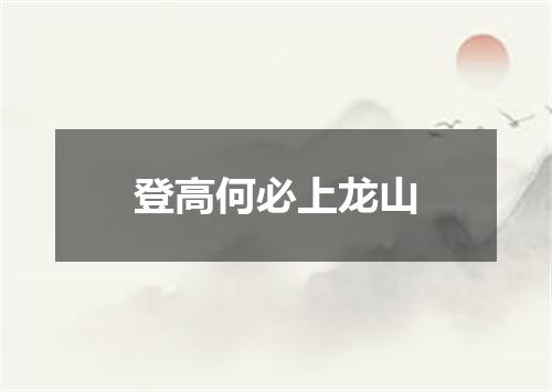 登高何必上龙山