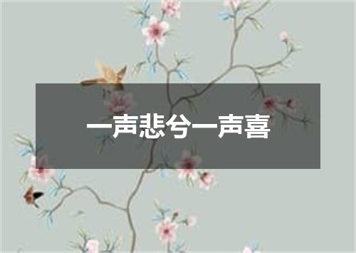 一声悲兮一声喜