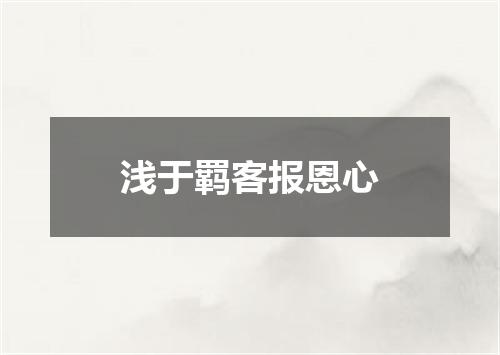浅于羁客报恩心