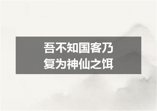 吾不知国客乃复为神仙之饵