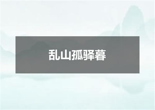 乱山孤驿暮