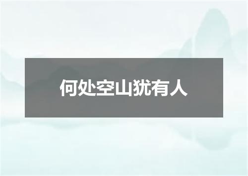 何处空山犹有人