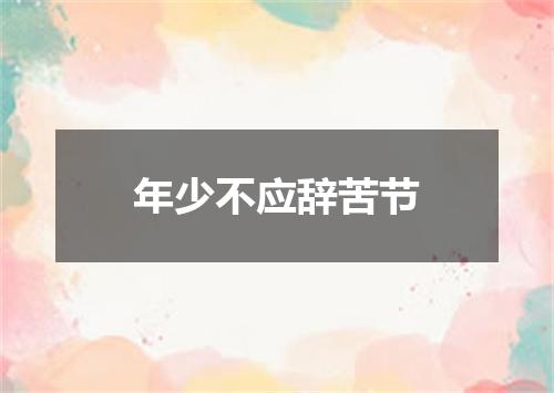 年少不应辞苦节