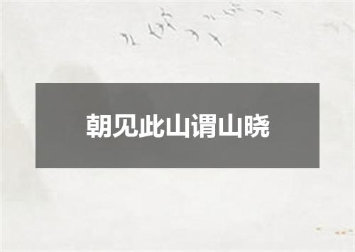 朝见此山谓山晓