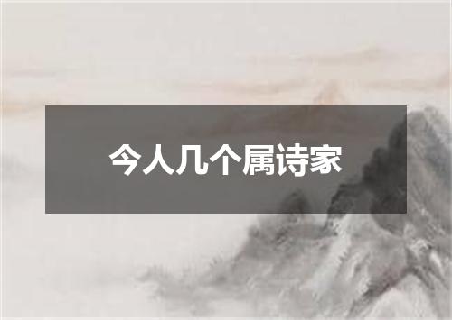 今人几个属诗家
