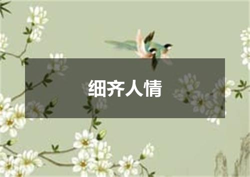 细齐人情