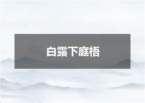 白露下庭梧