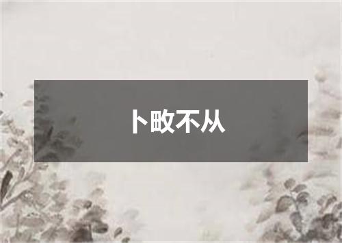 卜畋不从