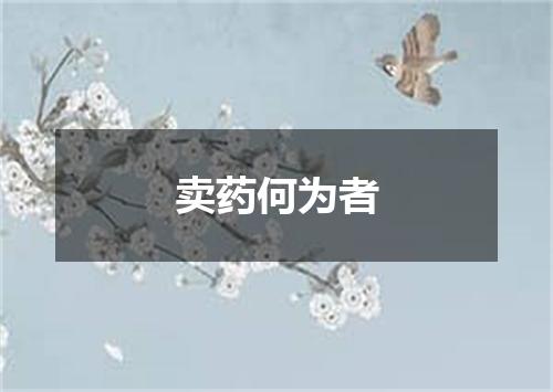 卖药何为者
