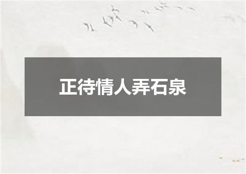 正待情人弄石泉