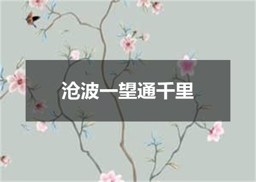 沧波一望通千里