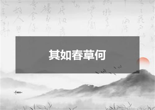 其如春草何