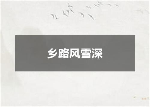 乡路风雪深