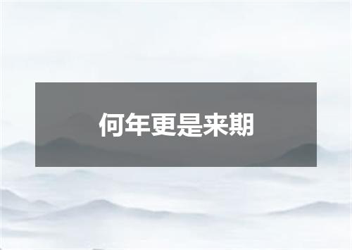 何年更是来期