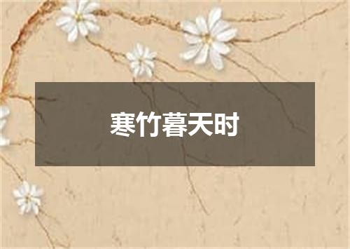 寒竹暮天时