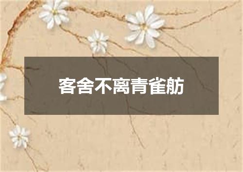 客舍不离青雀舫