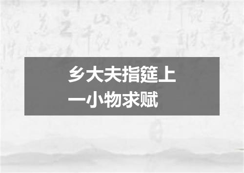 乡大夫指筵上一小物求赋