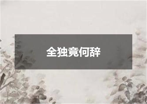 全独竟何辞