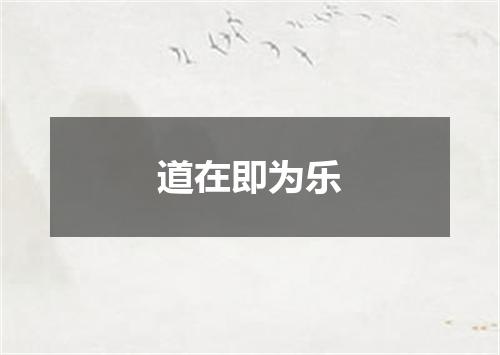道在即为乐