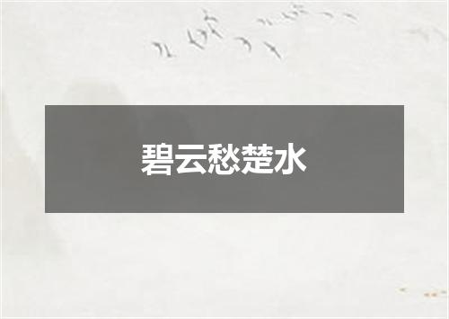 碧云愁楚水