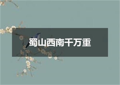 蜀山西南千万重