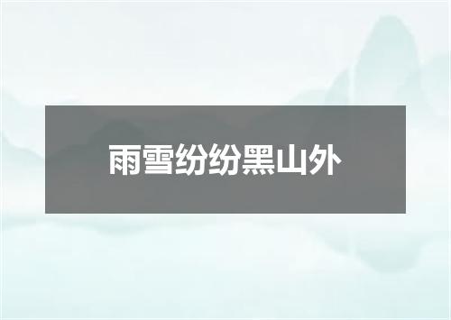 雨雪纷纷黑山外