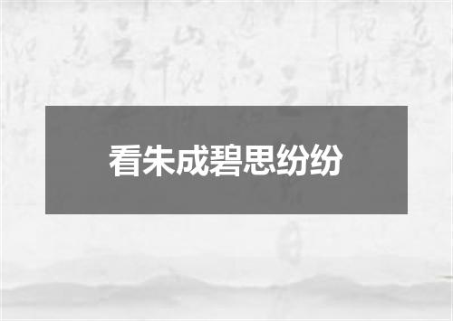 看朱成碧思纷纷