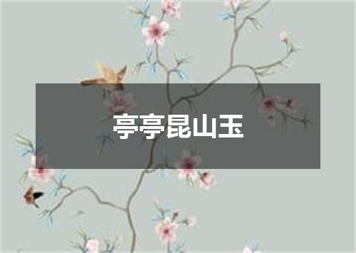 亭亭昆山玉
