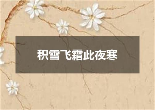积雪飞霜此夜寒