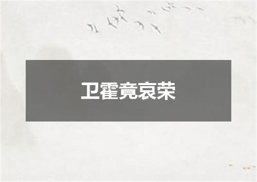 卫霍竟哀荣