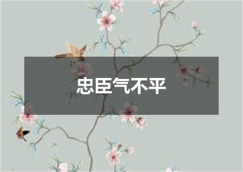 忠臣气不平