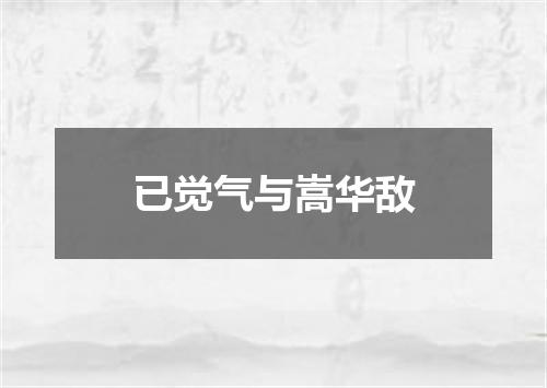 已觉气与嵩华敌