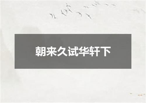 朝来久试华轩下