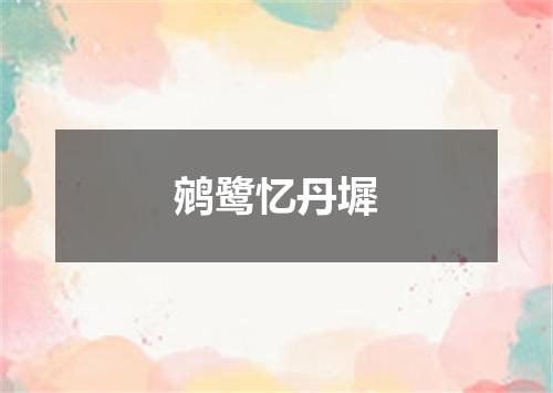鹓鹭忆丹墀