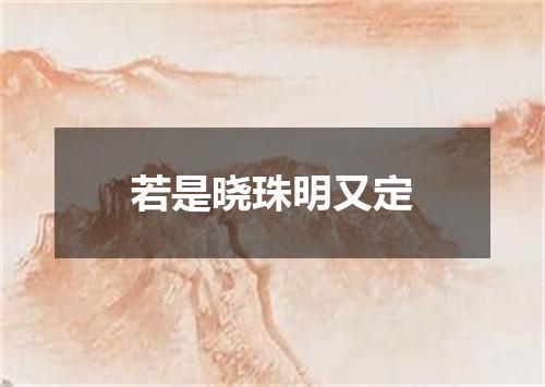 若是晓珠明又定