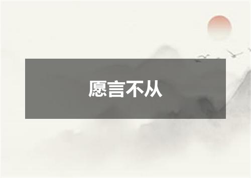 愿言不从