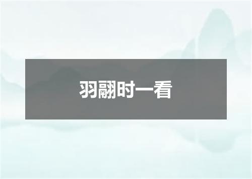 羽翮时一看
