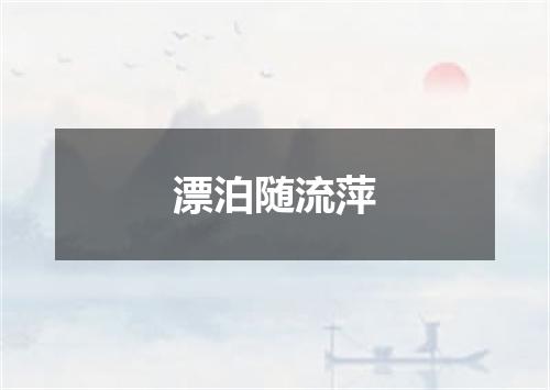 漂泊随流萍