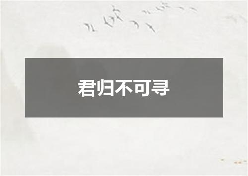 君归不可寻