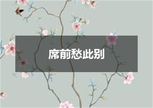席前愁此别