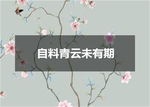 自料青云未有期