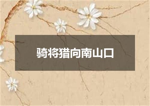 骑将猎向南山口