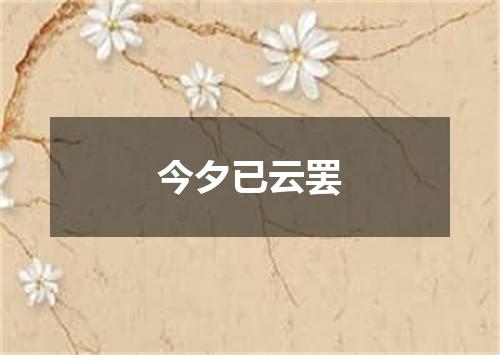 今夕已云罢