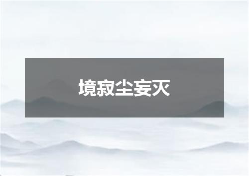 境寂尘妄灭