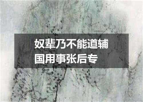 奴辈乃不能道辅国用事张后专