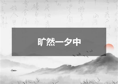旷然一夕中