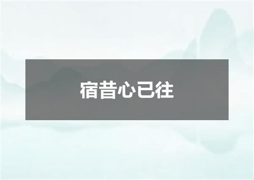 宿昔心已往